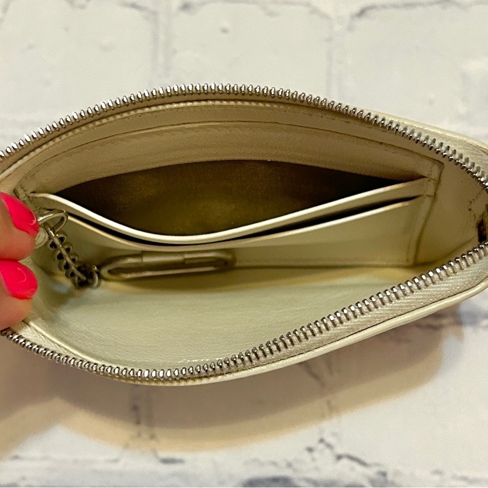 Celine Ivory & Purple Leather Keychain Wristlet - Picture 6 of 14